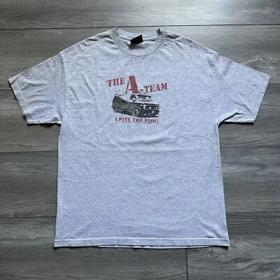 Camiseta De Colección The A Team Barris Kustom XL Gris Hecha en EE. UU. I Pity The Fool Foto 1 de 4