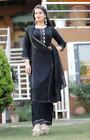 Readymade Black Rayon Gota Pati Lace work Suit Plazo Kurta Pant Top Bottom Dress