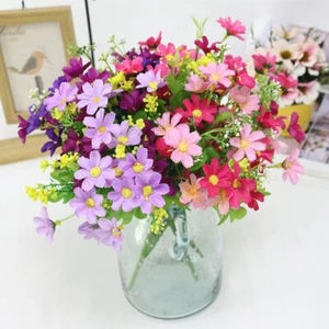 Artificial Daisy Flowers Bouquet Flexable Stems Faux Silk Perfect For Home Deco - Picture 1 of 21