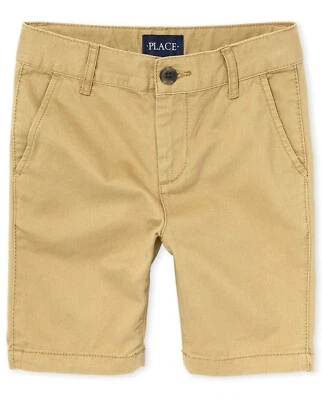 New Authentic Children's Place Boys size 12 Stretch Chino Shorts flax brown - Image 1 of 4