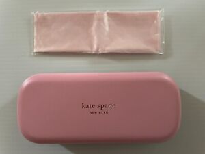 kate spade Eyeglasses Case with Cleaning Cloth New Authentic Pink & Dark Green