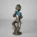 Musiker Panflöte Zinn Figur 10,5cm 208g Handarbeit Junge Skulptur