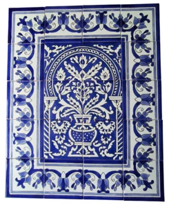 Imagen de azulejo azul blanco 60x75 azulejos pintados a mano azulejos de mosaico oriental Tegel - Imagen 1 de 2