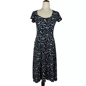 Amour Vert Abito Midi Donna XS Navy Floreale Maglia Biologica Sostenibile - Foto 1 di 12
