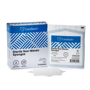 CareStock 4-Ply Gauze Sponge Sterile 4 x 4" 50 Box(es) 2 per Box - Picture 1 of 5