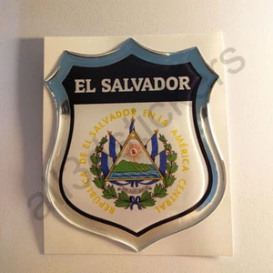 Sticker El Salvador Emblem Coat of Arms Shield 3D Resin Domed Gel Vinyl Decal  - Foto 1 di 3