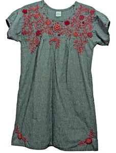 Mini Vestido Estilo Abrazo Bordado Med Túnica Festival Boho Femenino Casa de Campo - Imagen 1 de 8