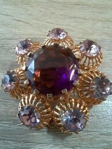 Vintage Brosche Tschechische Strasssteine 1970 UdSSR Sowjet - Bild 1 von 10