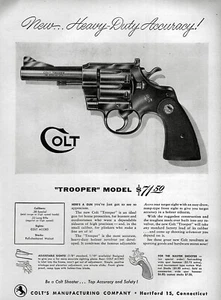 1954 Colt Trooper 38 Special Revolver Original Print Ad - Picture 1 of 1