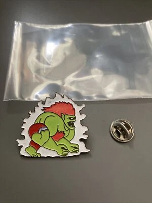 STREET FIGHTER 2 1990’s Blanka - Capcom PIN BADGE. V RARE. pls read description - Image 1 of 4