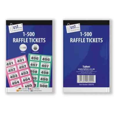 TALLON 1-500 Cloakroom & Raffle Tickets Numbered Security Coded Tombola Draw Charity
