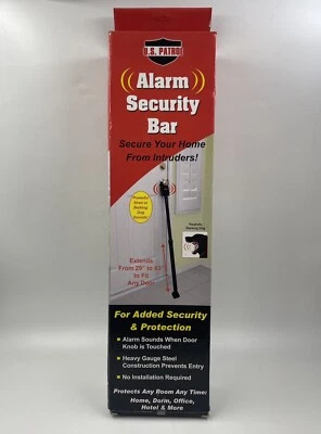 U.S. Patrol Adjustable Door Bar Security Electric Sound Alarm Safety Bar Black - Image 1 of 4