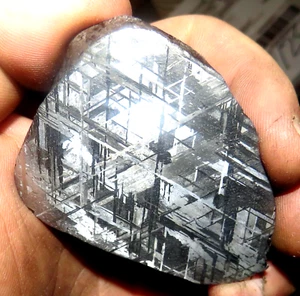 126 GM ETCHED GIBEON IRON METEORITE SLICE MUSEUM GRADE NAMIBIA AFRICA - Picture 1 of 4