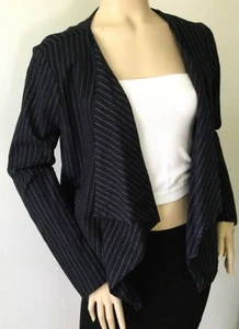 NEW BLANK NYC Linen Drape Front Pinstripe Jacket (Size S) - Picture 1 of 15