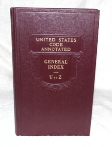 United States Code Annotated 1971 GENERAL INDEX U TO Z. - Picture 1 of 6