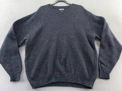VTG Lands End Sweater Mens Size L Gray Wool Crew Neck Pullover - Image 1 of 4