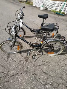 MATCHING PAIR OF VINTAGE PEUGEOT FOLDING BICYCLES - Picture 1 of 10