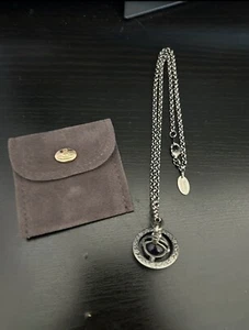 Vivienne Westwood 3D Black/Purple Small Orb Glass Silver Necklace Chain - Picture 1 of 3