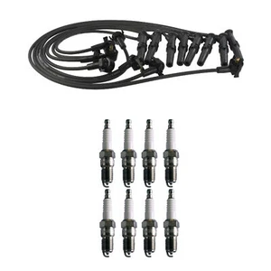 Denso Wire Set 8mm & 8 UGroove Spark Plugs 0.06 Kit For Ford Lincoln Mercury 4.6 - Picture 1 of 1