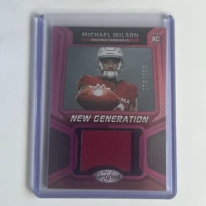 Parche de radiocontrol Michael Wilson 2023 de fútbol americano certificado Panini nueva generación/299 rosa  - Imagen 1 de 2