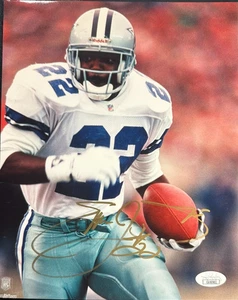 Emmitt Smith Autographed Dallas Cowboys 8x10 Photo JSA HOF - Picture 1 of 3