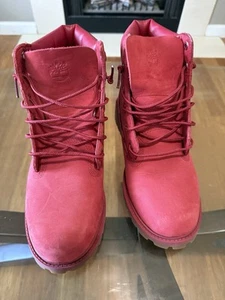 TIMBERLAND A13HV 6” Premium Boot Red NUBUCK Primaloft 7 Mens - Picture 1 of 7
