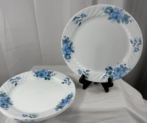 4er Set Corelle Blue Velvet Roses SWIRL Essteller 10 Zoll TOP ZUSTAND - Bild 1 von 5