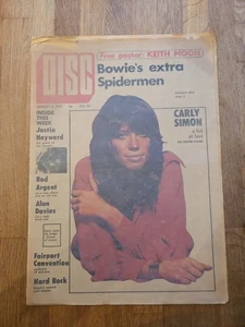 Disc Music Newspaper January 6th 1973 Carly Simon Cover Keith Moon Poster - Bild 1 von 6