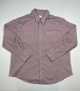 Camisa Wrangler Para Hombres 2XL Roja Geométrica Western Pearl Snap Wrancher MTW1491 - Imagen 1 de 6