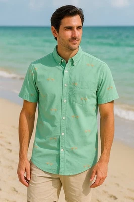 Urban Pipline Awesomely Soft Botão Verde Flamingo Masculino Médio Bolso M - Imagem 1 de 4