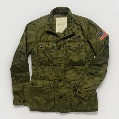 Chaqueta Militar Acolchada Ralph Lauren Denim & Supply Rara Cremallera Verde Ejército S Foto 1 de 4