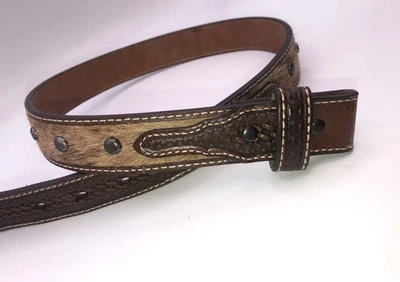 Cinturón Ariat Western Cuero Talla 28 Cinturón Pelo de becerro Tachuelas Bronceado A1305608 Foto 1 de 4