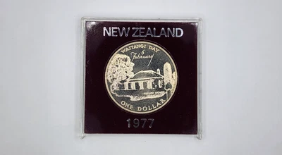 Moneda de 1 dólar de Nueva Zelanda 1977 UNC - Día de Waitangi - KM#46 Foto 1 de 3
