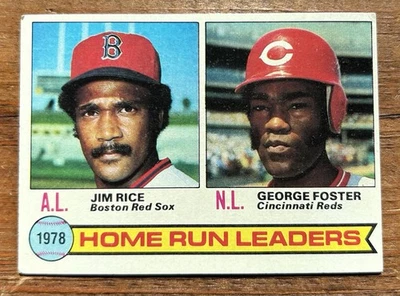 Jim Rice George Foster 1979 Topps HR Leaders #2 HOF Boston Red Sox Reds MLB - Image 1 of 2