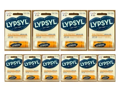 10 x Lypsyl Lip Balm Stick - Sun Protect UVA UVB SPF 50 Carded & New - Free Post