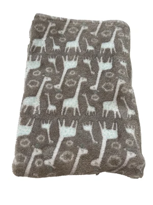 Baby Starters Giraffe Blanket Gray Aqua Blue Fleece Security Lovey 28x36 Jungle - Image 1 of 4