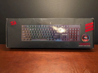 Redragon Sindri Mechanical Gaming Keyboard RGB Lights Dust Proof Red Keys - Image 1 of 4