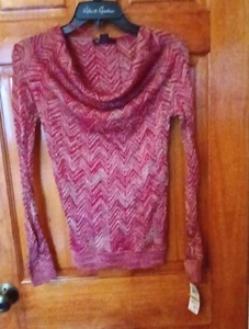 INC Damen Tribal Sunrise Metallic Oberteil Pullover Viskose Mischung Größe XS Neu mit Etikett  - Bild 1 von 13