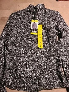 Spyder Womens Fleece Long Sleeve 1/4 Zip Pullover Active Top Black/White- Size,S - Picture 1 of 2
