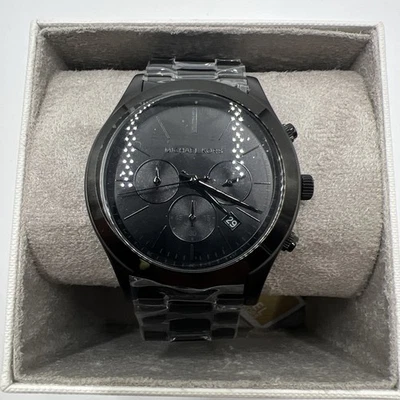 Michael Kors MK8919 Slim Runway Mens Black Stainless Chrono Watch (Z2-B5) - Image 1 of 4