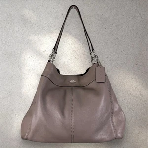 Coach Lexi Schultertasche Pebble Leder 3 Fächer #F57545 dunkelgrau Handtasche - Bild 1 von 7
