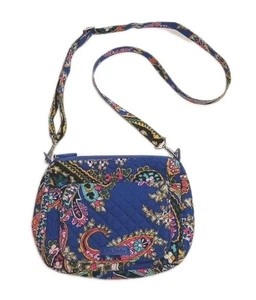 💜 VERA BRADLEY Carson Mini Shoulder Bag ROMANTIC PAISLEY Crossbody Purple Purse - Picture 1 of 14