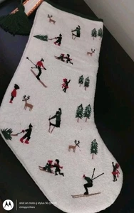 ÁRBOL DE MEDIAS BORDADO ESQUÍ ESQUIADOR Cherished Traditions Navidad NUEVO 22" - Imagen 1 de 23