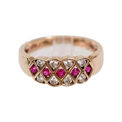 Anillo Oro Diamante Rubí por PH British Jeweller Talla R 4g Foto 1 de 4