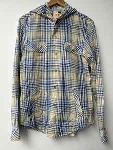 BOSS ORANGE Mens T-Shirt Top Size Medium Checkered Hooded - Picture 1 of 12