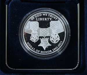 2011-P EHRENMEDAILLE 90 % SILBER DOLLAR PROOF DCAM $1 MÜNZBOX & COA KOSTENLOSER VERSAND - Bild 1 von 3