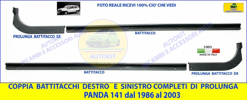 Battitacco + Prolunghe DX - SX COMPATIBILI per FIAT Panda 141 4X4 Batticalcagno