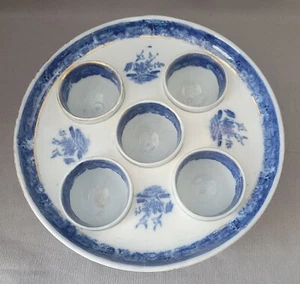 ANTIQUE SPODE PEARLWARE BLUE TRANSFER PRINTED WILLOW PATTERN EGG STAND C1800 - Picture 1 of 11