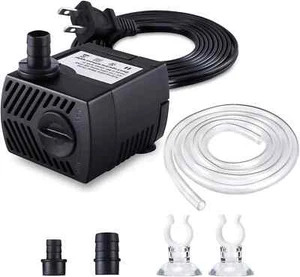 Fountain Pump, 80GPH(4W 300L/H) Submersible Water Durable Outdoor Black - Picture 1 of 5