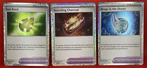 Pokemon Scorching Charcoal Sun Seed Drops ocean 021/026/027/034 Collection Set - Picture 1 of 2